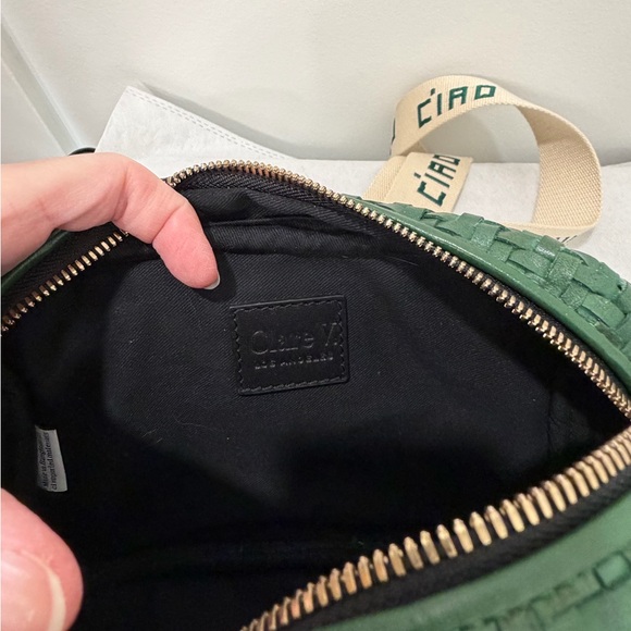 Clare V Fern Zigzag Woven Leather Midi Sac Crossbody - Picture 6 of 8